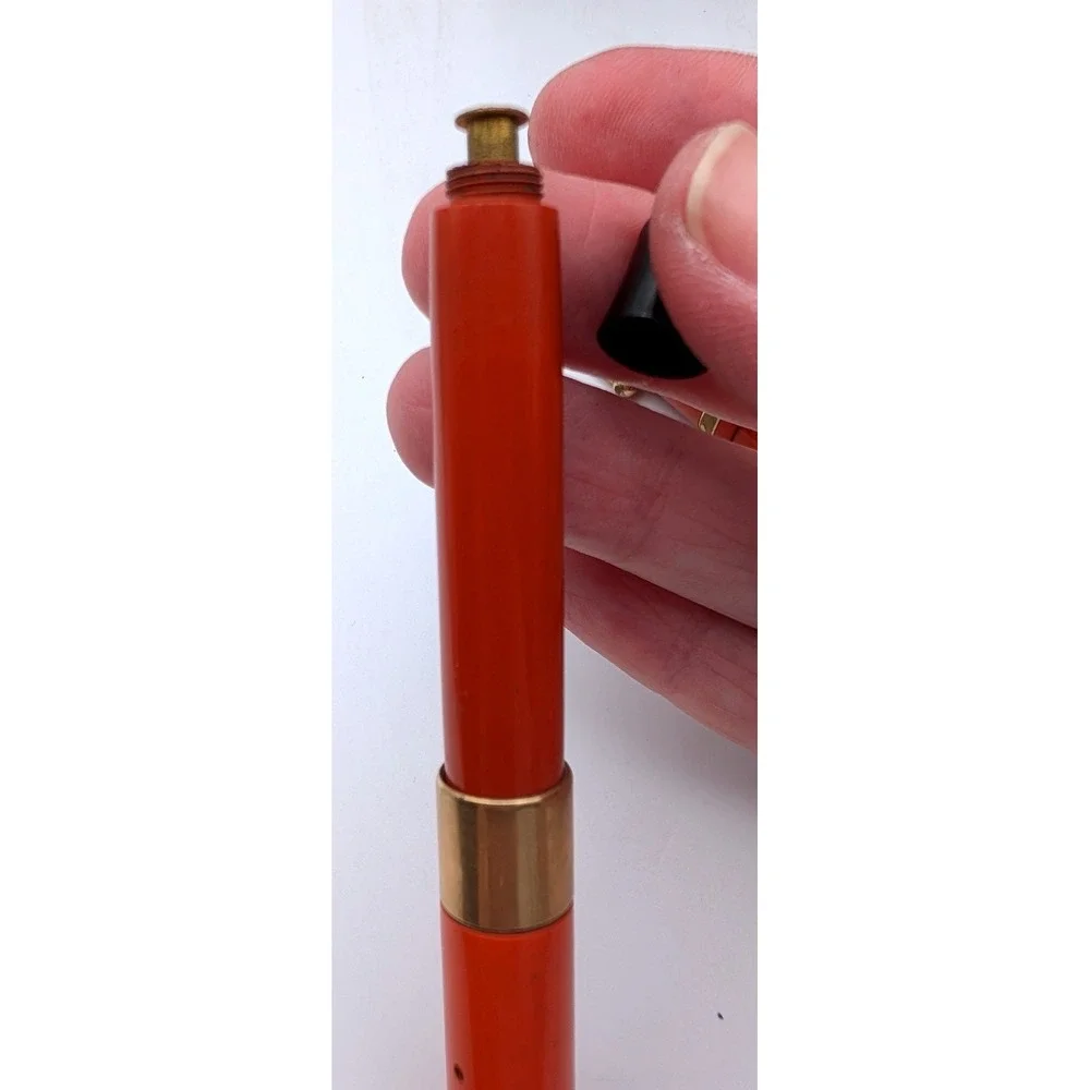 Vintage Parker Duofold Lucky Curve Fountain Pen Set Orange Hard Rubber Gold Trim